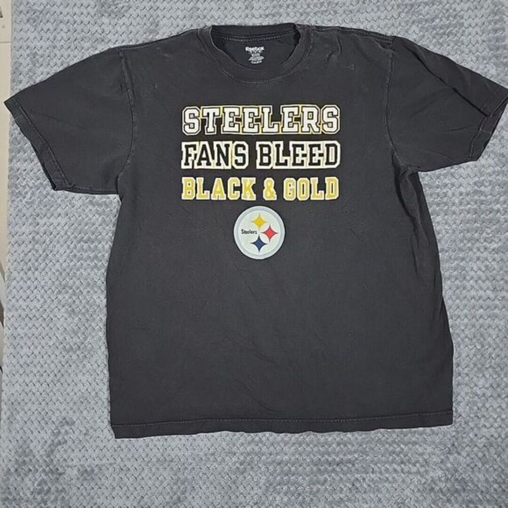Pittsburgh Steelers Reebok Shirt Mens XL Black Logo On Back Sportswear‎ NFL
